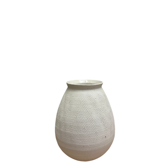 CM127 Textured Ceramic Vase 6.25" x 6.25" x 8" PK 4