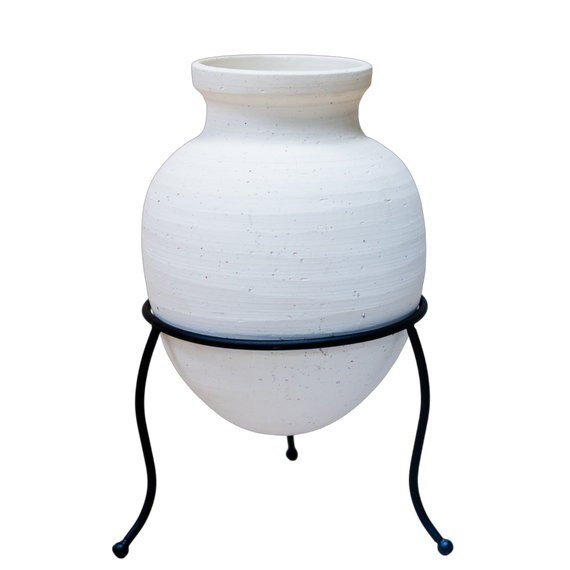 CM132 Ceramic Container w/Stand 8.5" x 8.5" x 16" PK2