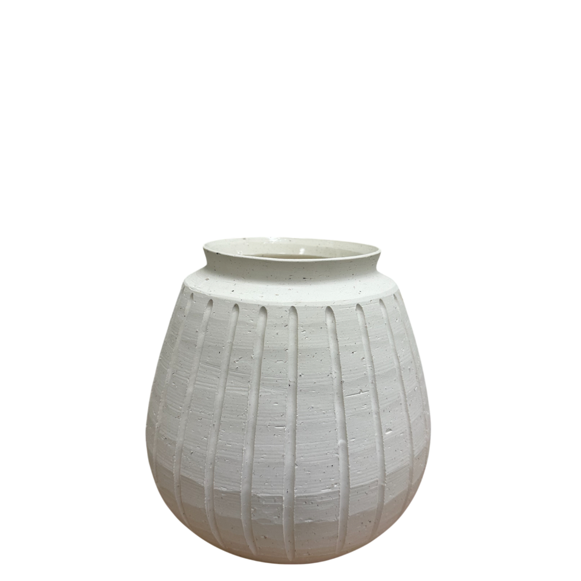 CM134 Grooved Ceramic Vase 8.25" x 8.25" x 9" PK 4