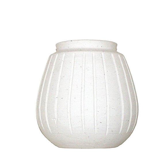 CM134 Grooved Ceramic Vase 9" x 9" x 9"