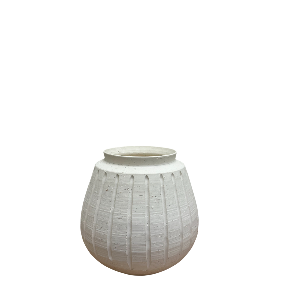 CM135 Ridged Ceramic Vase 7.25" x 7.25" x 7.5" PK 4