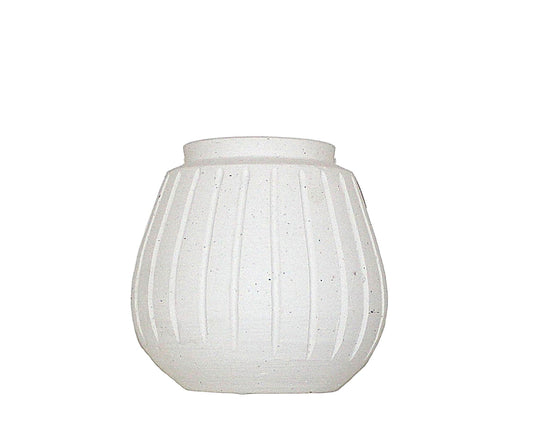 CM135 Ridged Ceramic Vase 7.25" x 7.25" x 7.25"