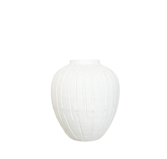 CM138 Textured Ribbed Ceramic Vase 7.5" x 7.5" x 7.75"