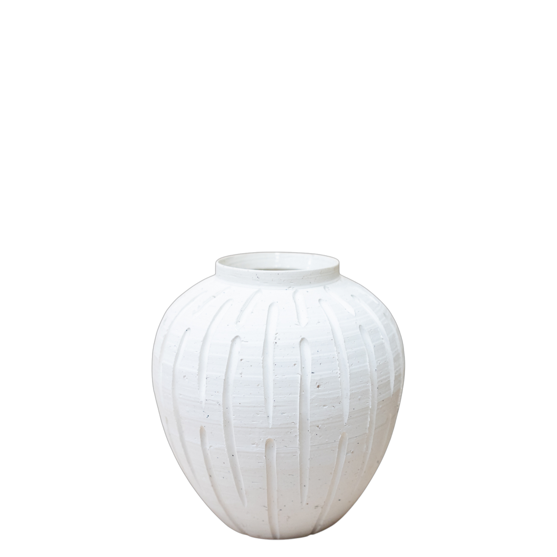 CM138 Textured Ribbed Ceramic Vase 7.5" x 7.5" x 8" PK 4