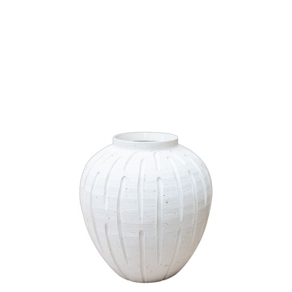 CM138 Textured Ribbed Ceramic Vase 7.5" x 7.5" x 8" PK 4