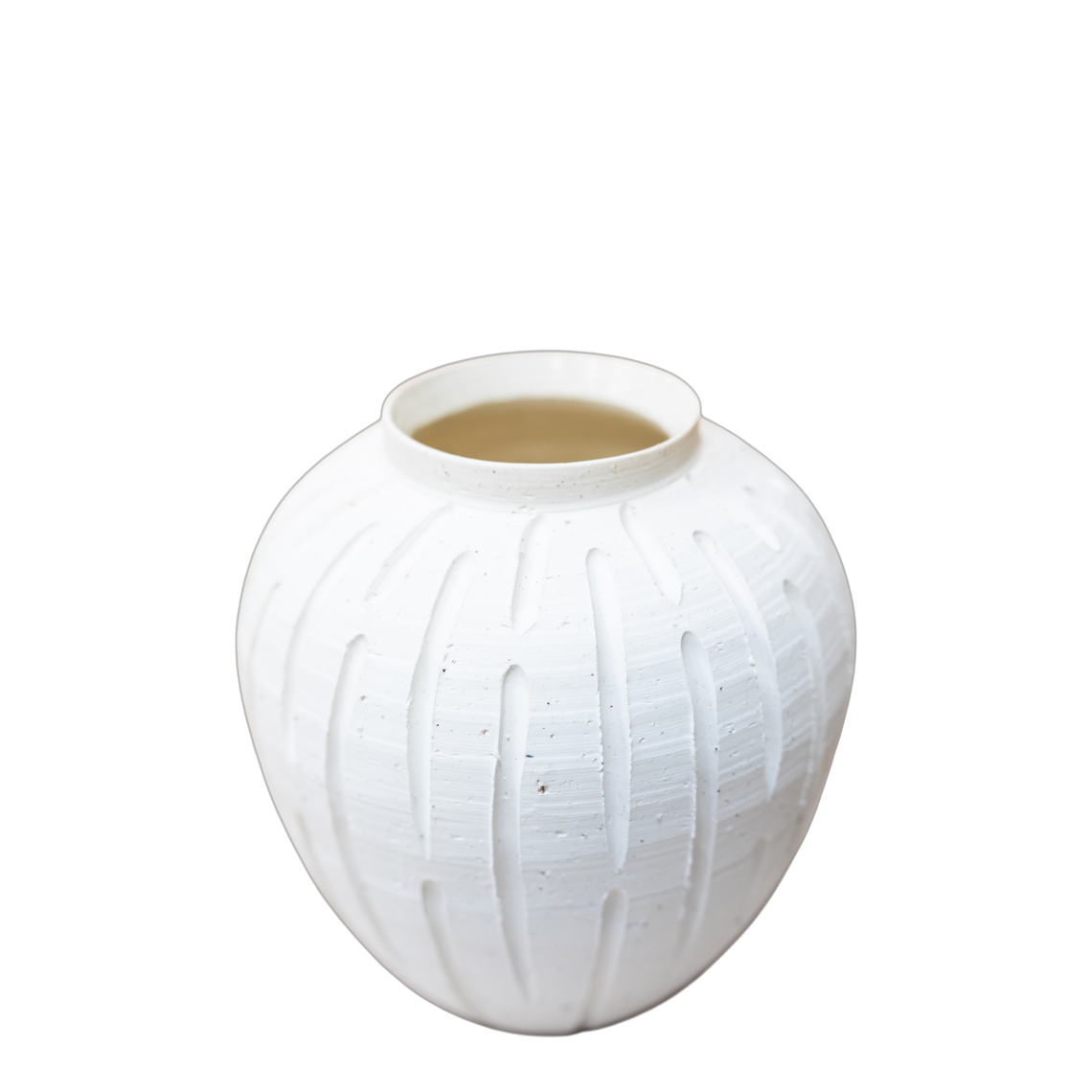 CM138 Textured Ribbed Ceramic Vase 7.5" x 7.5" x 8" PK 4