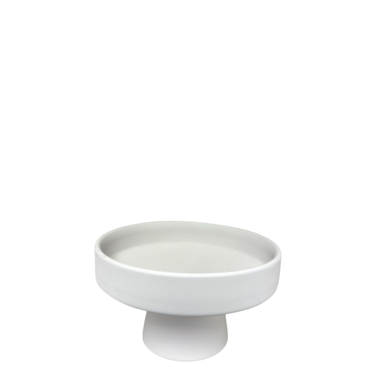 CM143 Ceramic Pedestal Tray - White 6.5" x 6.5" x 4" PK 12