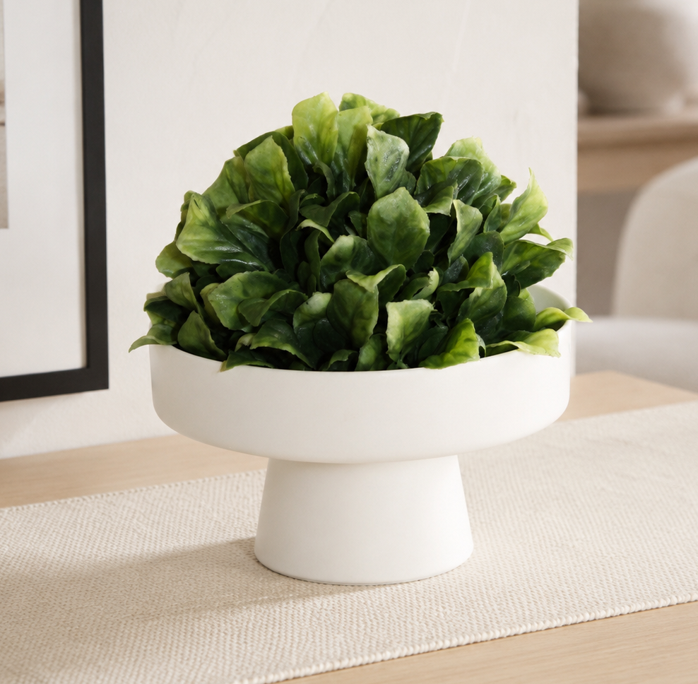 CM143 Ceramic Pedestal Tray - White 6.5" x 6.5" x 3.5" PK 12
