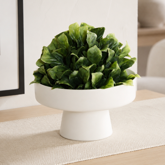 CM143 Ceramic Pedestal Tray - White 6.5" x 6.5" x 3.5" PK 12