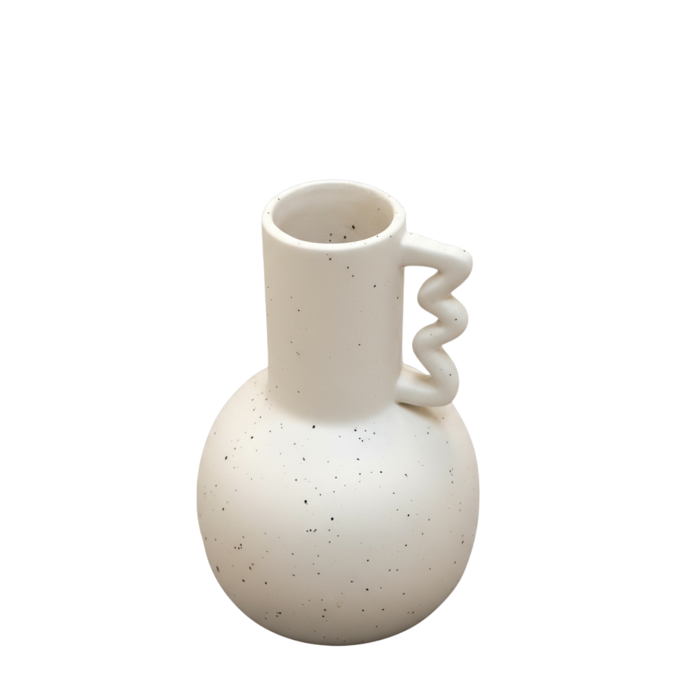 CM150 Ceramic Vase w/Handle 6.25" x 6.25" x 10.25" PK 6