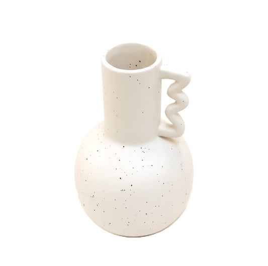 CM150 Ceramic Vase w/Handle 6.25" x 6.25" x 10.25"