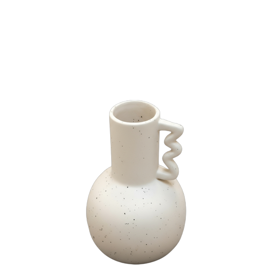 CM151 Ceramic Vase W/Handle 5.5" x 5.5" x 7.75" PK 8