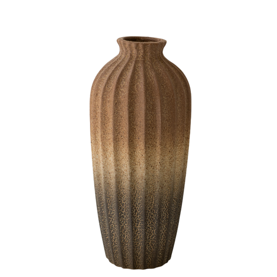 CM165 Tall Ribbed Vase Multi 5.25" x 5.25" x 12.5"  PK 2
