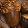 PN152 Polyresin Acorn 2" x 2" x 3", 2.5" x 2.5" x 4", & 4" x 6" x 3.75", Set of 3 PK2