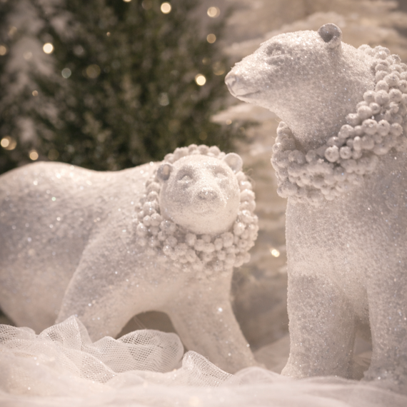 PR122 Polyresin Polar Bear 10.5" x 5.5" x 6.75", 6.5" x 8" x 8.25", Set of 2 PK2