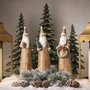 PR130 Polyresin  Santa 4" x 3.25" x 13", Set of 3 PK1