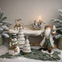 PR148 Polyresin Snowan w/Star & Pinecones 5.5" X 5.5" x 10.5" PK3