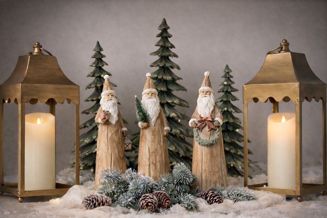 PR140 Polyresin Tree Green 5.75" x 3.75"x 14", 7.25" x 4.5" x 17.25", & 8.25" x 5.25" x 20", Set of 3 PK1