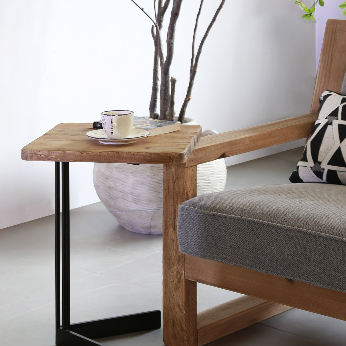 FN115 Wood/Metal Square Side Table 15.75" x 15.5" x 23" PK 1