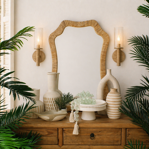 MIR100 Rattan Mirror 24" x 1" x 34.5" PK 1