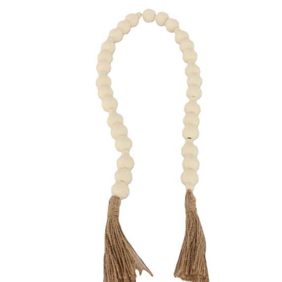 Wood Bead Garland w/Tassel
