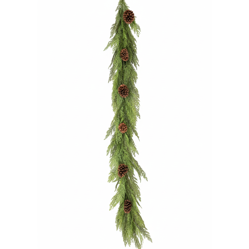 GD111 Cedar/Pinecone Garland 6' PK4