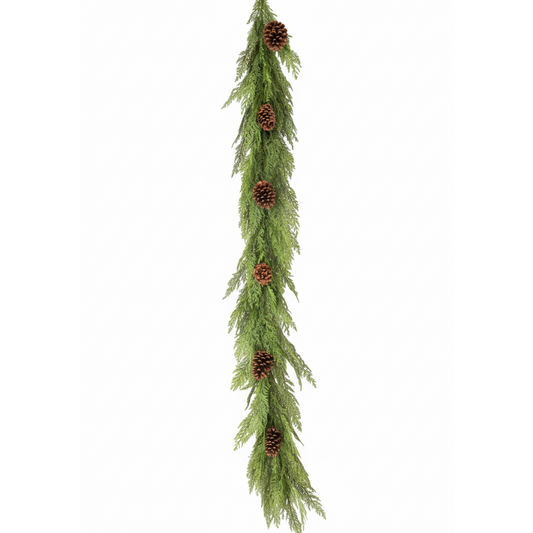 GD111 Cedar/Pinecone Garland 6' PK4