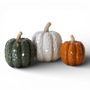 HN105 Ceramic Pumpkins 5.5" x 5.5" x 6.5", 6.5" x 6.5" x 7.5", & 8" x 8" x 9", Set of 3 PK1