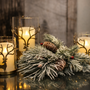 PN144 Metal Deer Candleholder w/Glass 3.5" x 3.5" x 5.25", 4" x 4" x 6", & 5" x 5" x 7.75", Set of 3 PK2