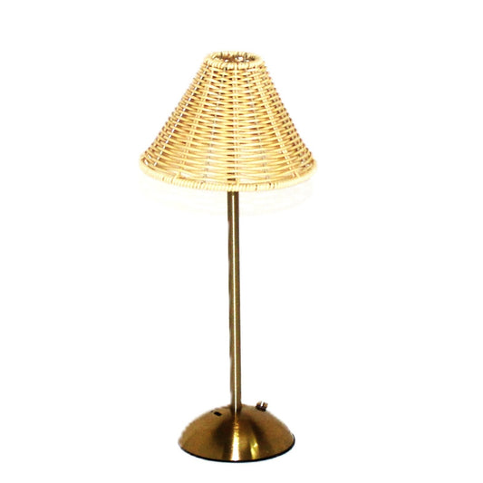 LED101 LED USB Lamp - Golden Rattan 6.25" x 15"