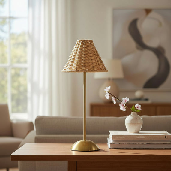 LED101 LED USB Lamp - Golden Rattan 6.25" x 15" PK 4