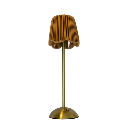 LED103 LED USB Lamp - Scalloped Rattan Shade - Natural 4.5" x 14.5" PK 4