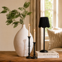 LED104 LED USB Lamp - Scalloped Rattan Shade - Black 4.25" x 4.25" X  14.25" PK 4