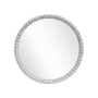 Beaded Round Mirror  White