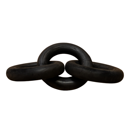 N116 BLK Wood Oval Loop Décor - Black 20" x 11" x 16.75" PK 2