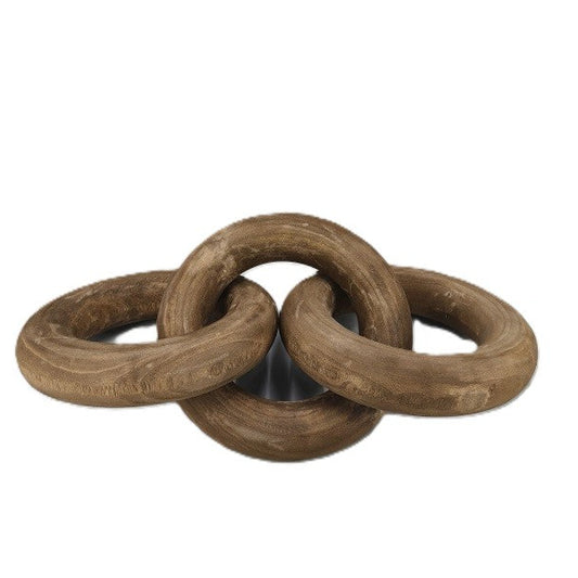 Wooden Oval Loop Décor - Brown