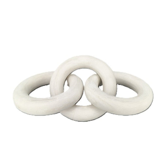Wooden Oval Loop Décor - White