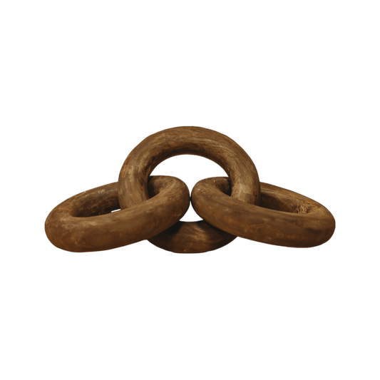 N116 BR Wood Oval Loop Décor - Brown 20" x 11" x 16.75" PK 2