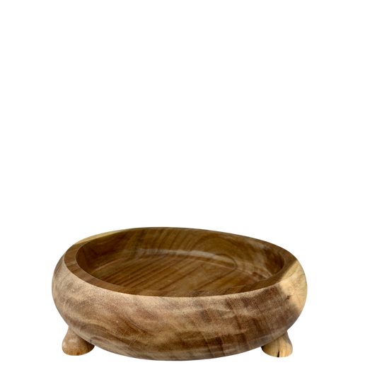 N118 Wooden Bowl w/Legs 11.75" x 11.75" x 3.75" PK 3