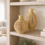 N121 Wicker Vase w/Handles 8.25" x 8.75" x 15.75" PK 3