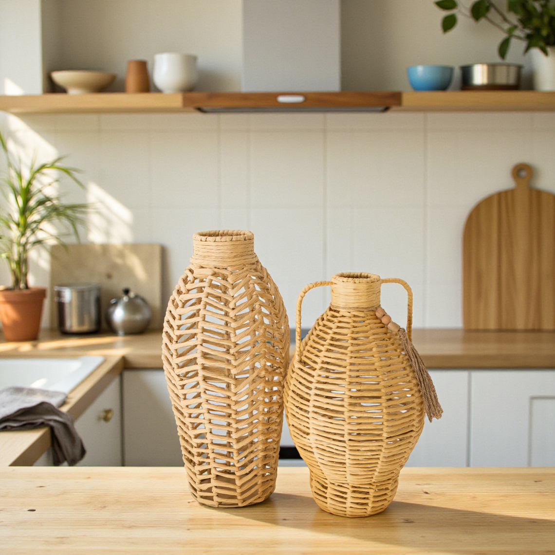 N120 Tall Wicker Vase 8.25" x 8" x 19" PK 3