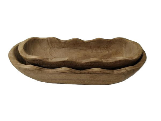 Wood Dough Bowl Set of 2