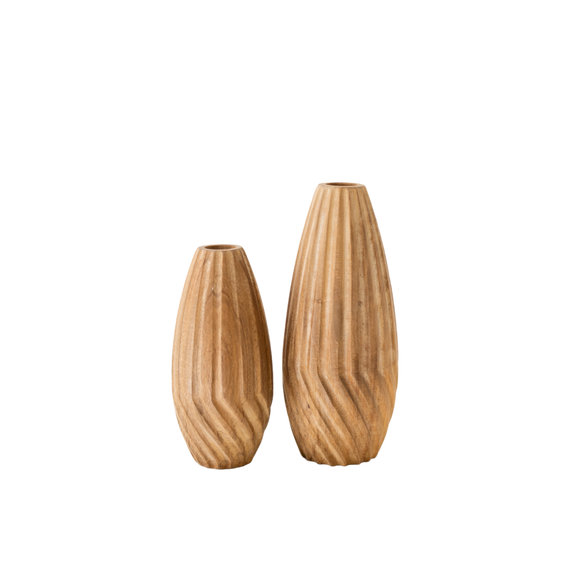 N123 Wood Vase - 4" x 4" x 10.25" PK 4