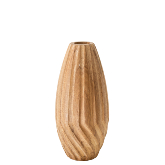 N124 Wood Vase -3.5" x 3.5" x 8" PK 5