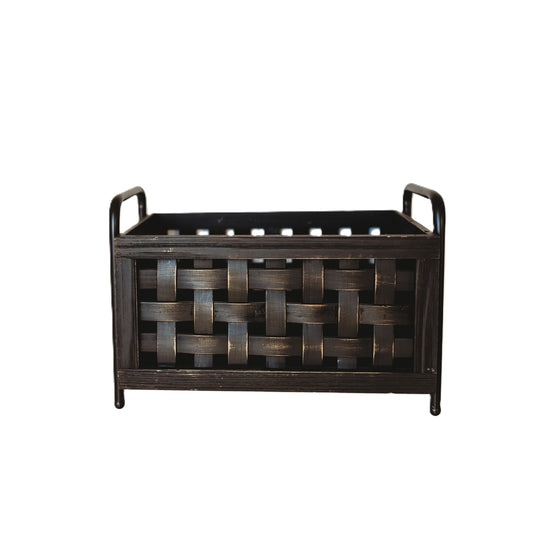 Rectangle Woven Trays - Black Set of 2