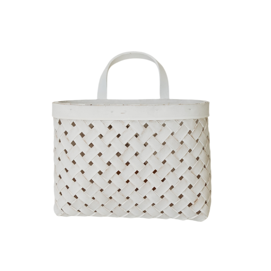 N129 Woven Wall Basket - White 8.25" x 4.5" x 6" PK 6