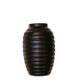 N134 Wood Ribbed Vase - Black 6.75" x 6.75" x 10.75" PK 2