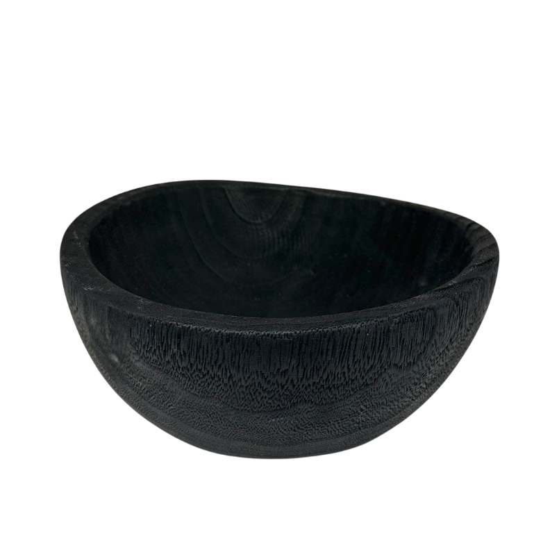 N137 Wood Bowl Black 8.75" x 8.75" x 3.75 PK 4
