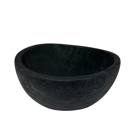 N137 Wood Bowl Black 8.75" x 8.75" x 3.75 PK 4
