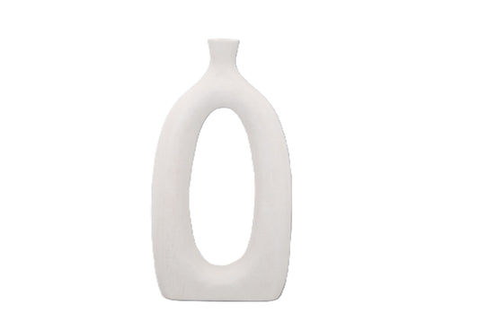 Wooden Vase - White